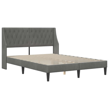 Struttura del letto Grigio scuro 140 x 190 cm Velluto