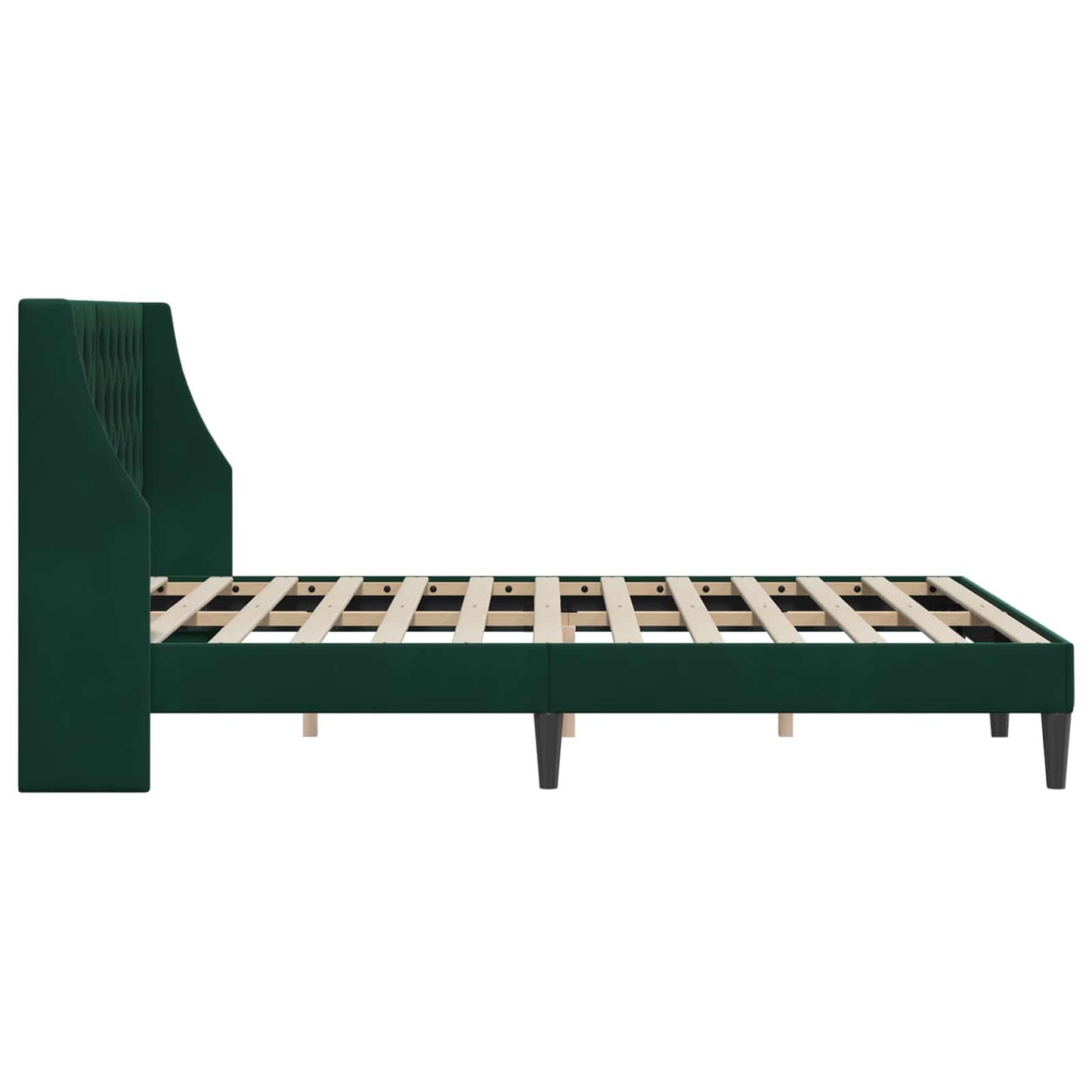 Struttura del letto Verde Scuro 140 x 200 cm Velluto