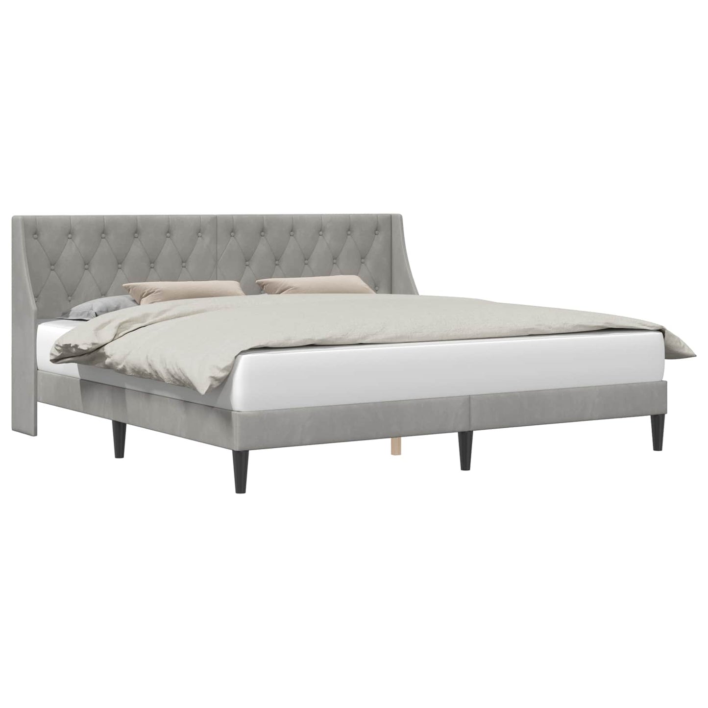 Struttura del letto Grigio chiaro 180 x 200 cm Velluto
