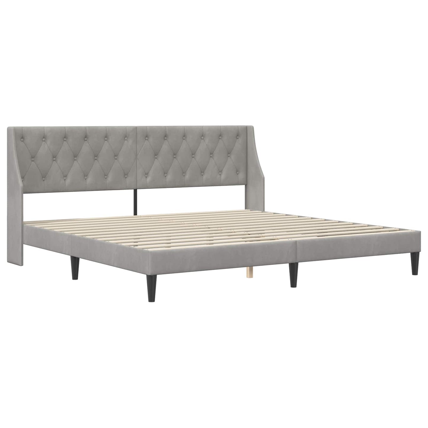 Struttura del letto Grigio chiaro 180 x 200 cm Velluto