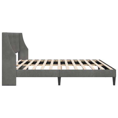 Struttura del letto Grigio scuro 200 x 200 cm Velluto