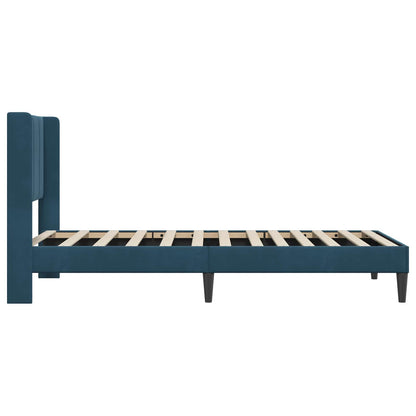 Struttura del letto con testiera Blu 90 x 190 cm Velluto