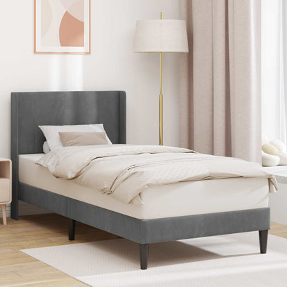 Struttura del letto Grigio scuro 100 x 200 cm Velluto