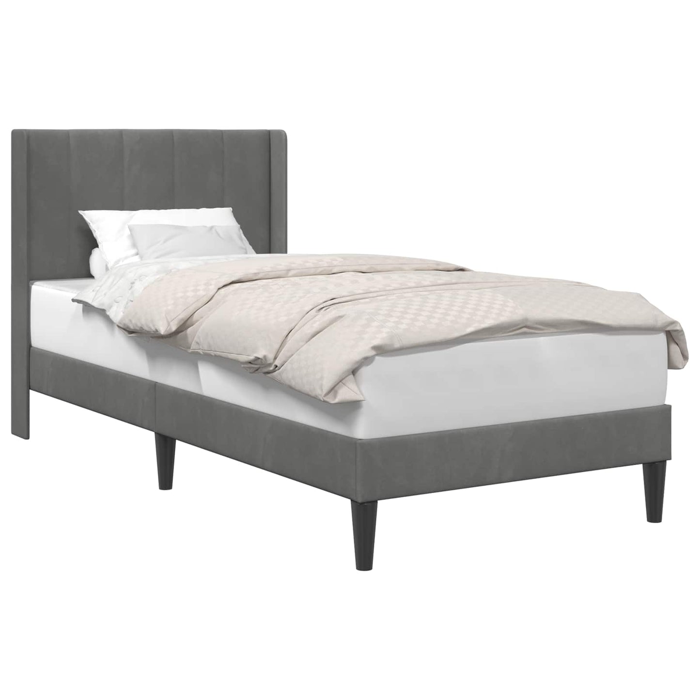 Struttura del letto Grigio scuro 100 x 200 cm Velluto