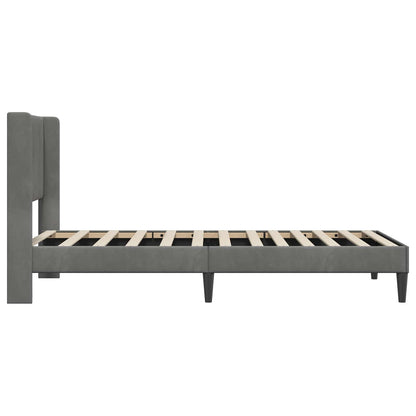 Struttura del letto Grigio scuro 100 x 200 cm Velluto