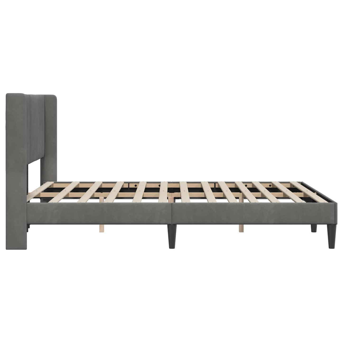 Struttura del letto Grigio scuro 120 x 190 cm Velluto