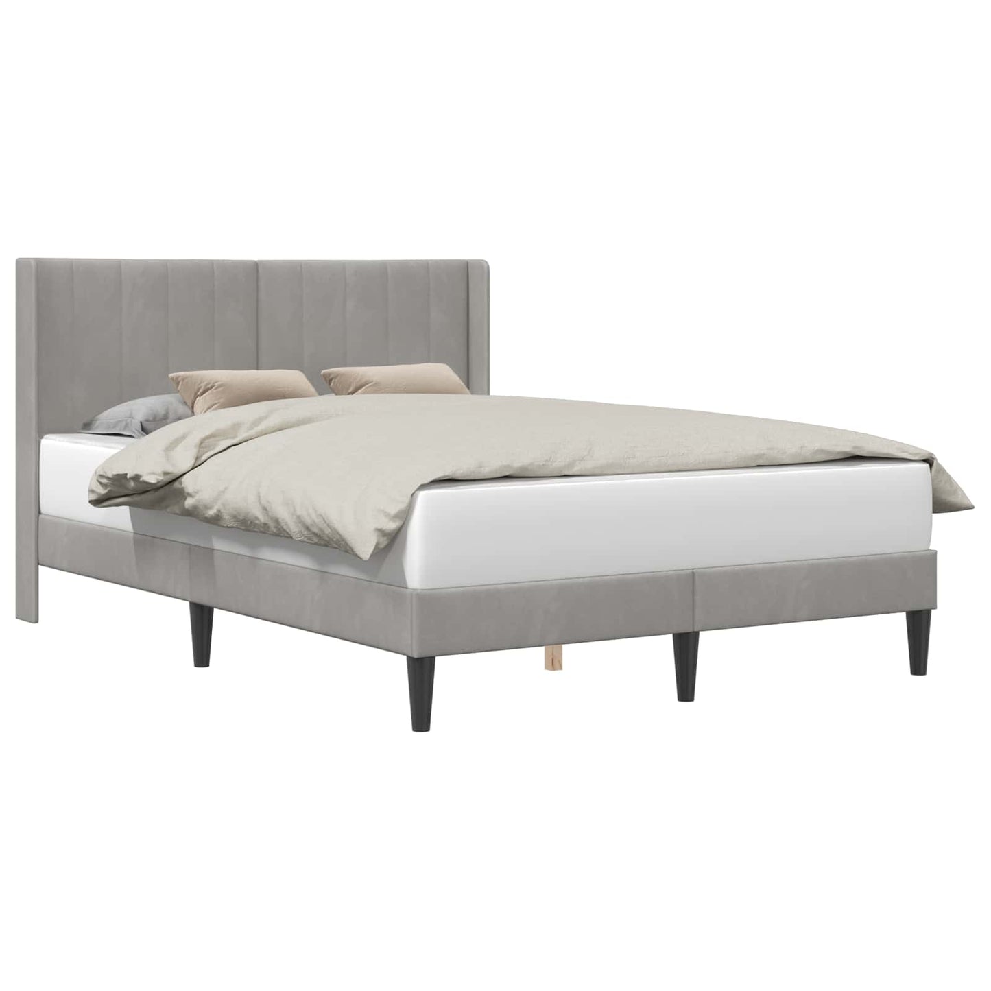 Struttura del letto Grigio chiaro 120 x 200 cm Velluto