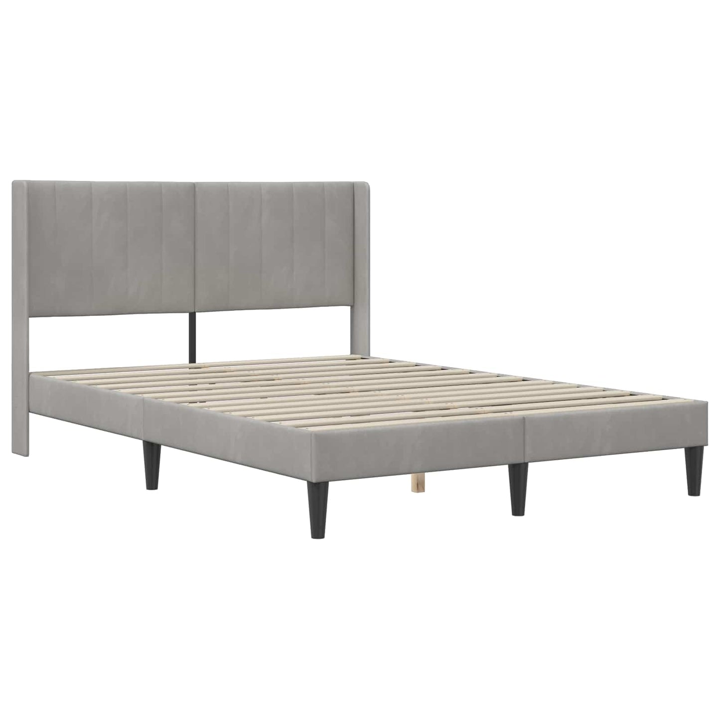 Struttura del letto Grigio chiaro 140 x 190 cm Velluto