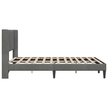 Struttura del letto Grigio scuro 140 x 200 cm Velluto