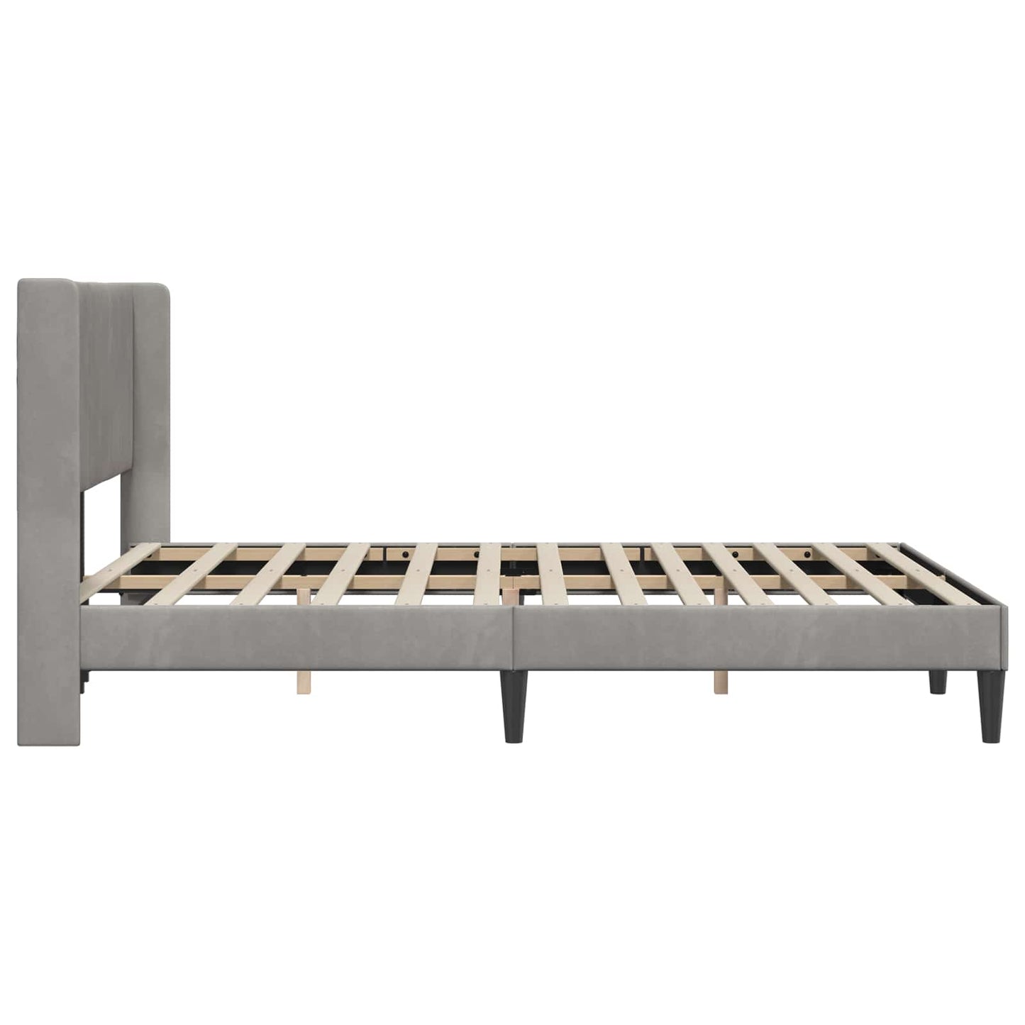 Struttura del letto Grigio chiaro 160 x 200 cm Velluto