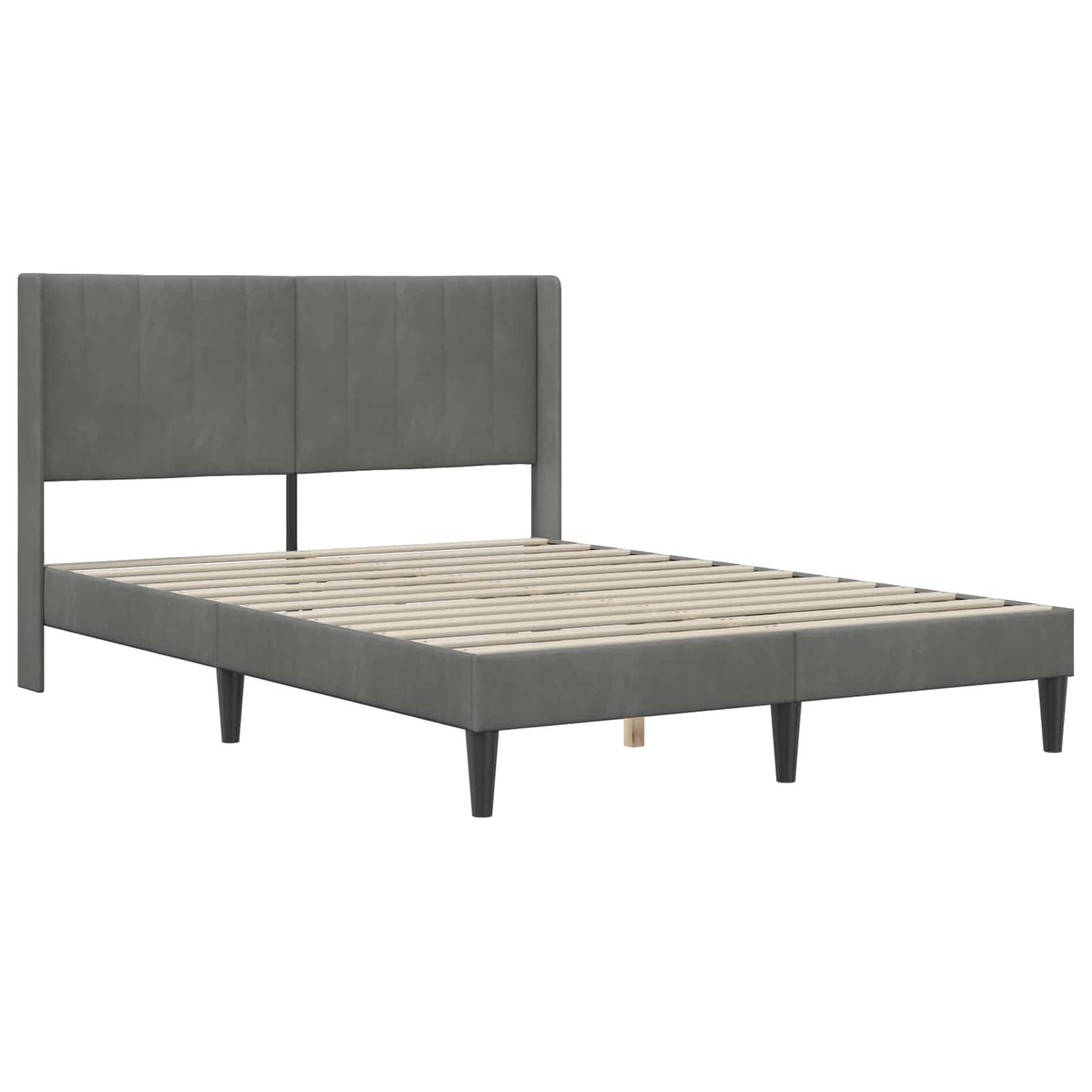 Struttura del letto Grigio scuro 160 x 200 cm Velluto