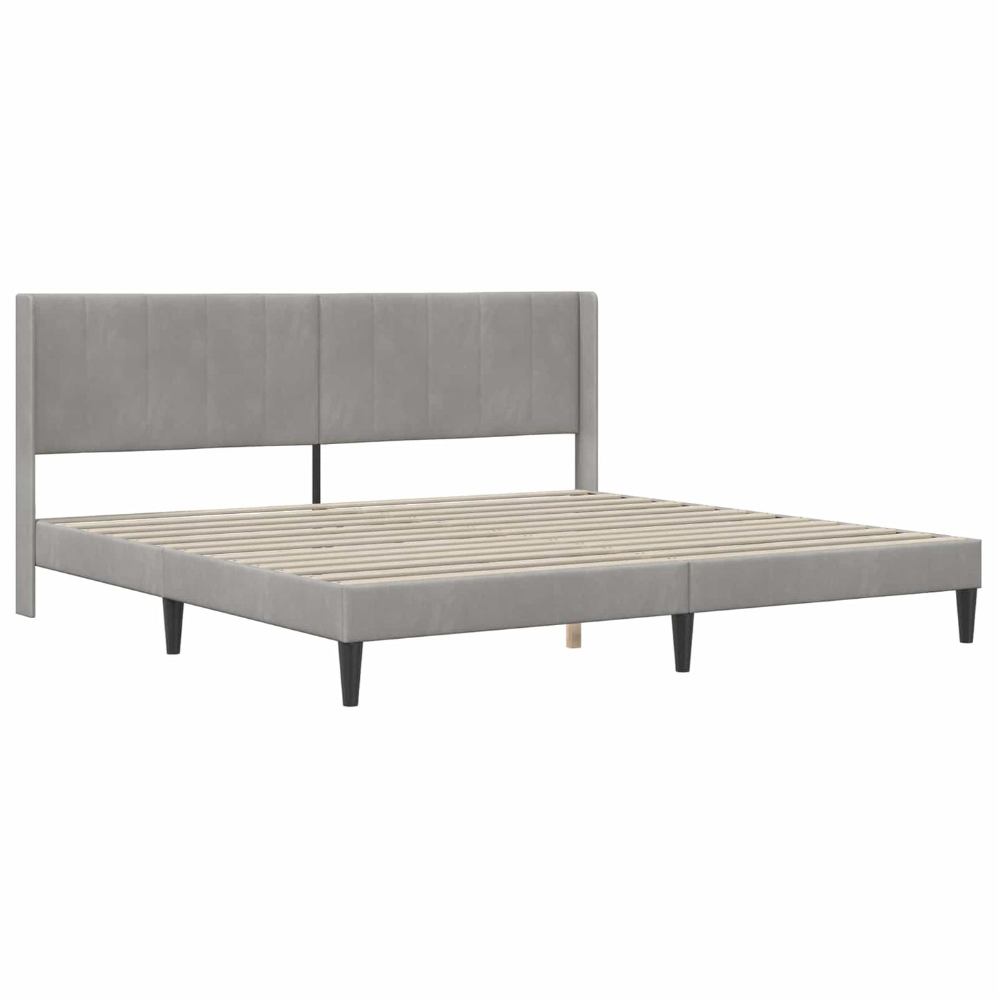 Struttura del letto Grigio chiaro 180 x 200 cm Velluto