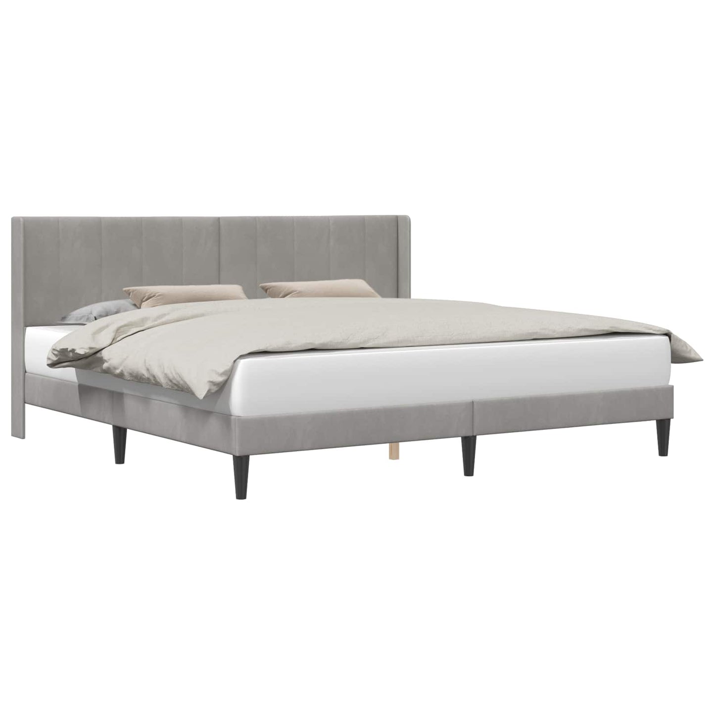 Struttura del letto Grigio chiaro 200 x 200 cm Velluto