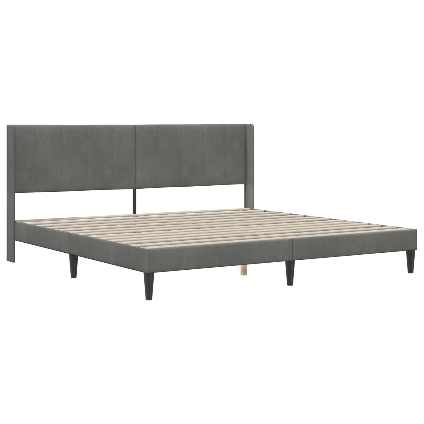 Struttura del letto Grigio scuro 200 x 200 cm Velluto
