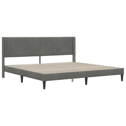 Struttura del letto Grigio scuro 200 x 200 cm Velluto
