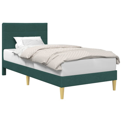 Struttura del letto Verde Scuro 90 x 190 cm Tessuto
