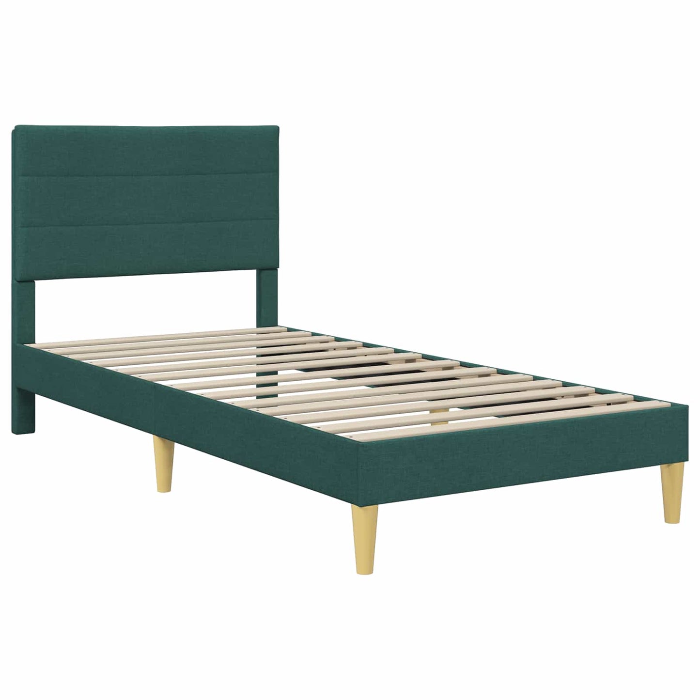 Struttura del letto Verde Scuro 90 x 190 cm Tessuto