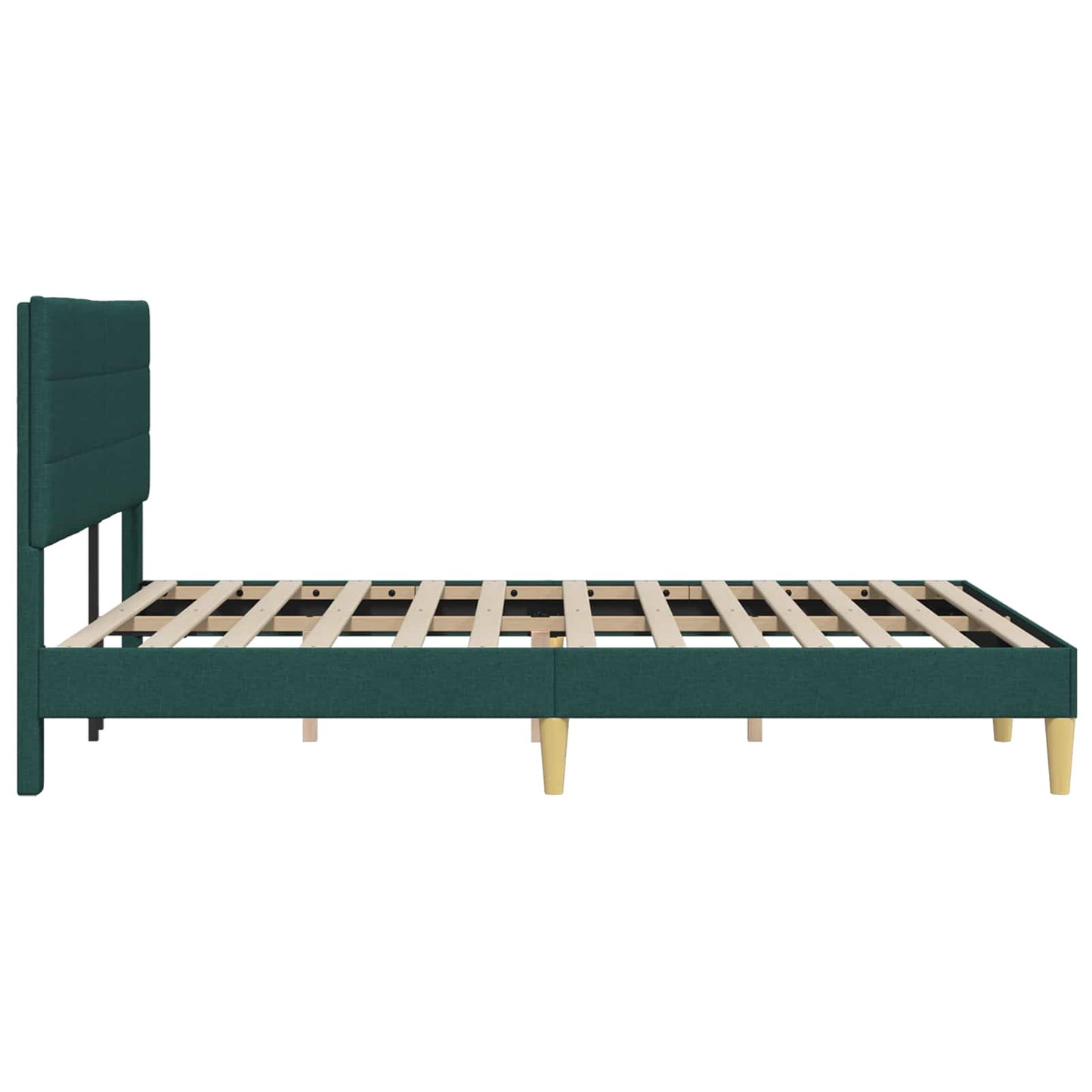Struttura del letto Verde Scuro 160 x 200 cm Tessuto