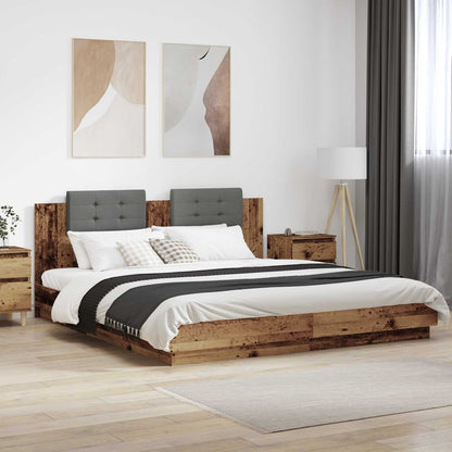 Struttura letto con testata Legno vecchio 200 x 200 cm