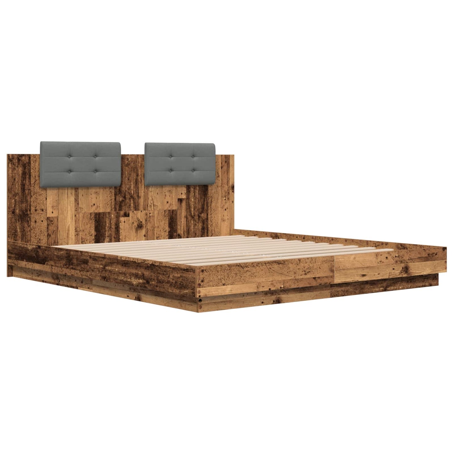 Struttura letto con testata Legno vecchio 200 x 200 cm