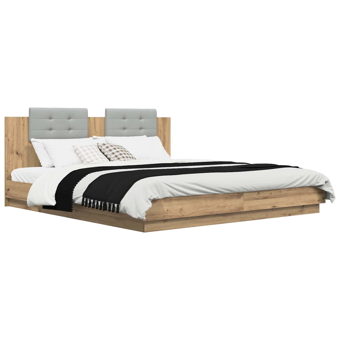 Struttura letto con testata Rovere artigianale 200 x 200 cm