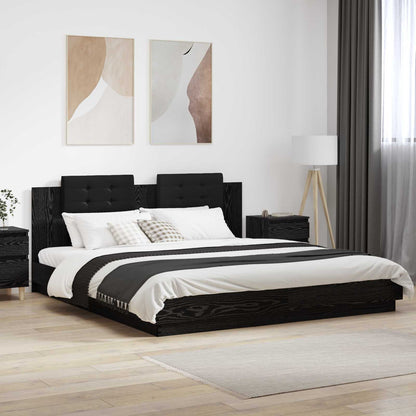 Struttura letto con testata Rovere Nero 200 x 200 cm