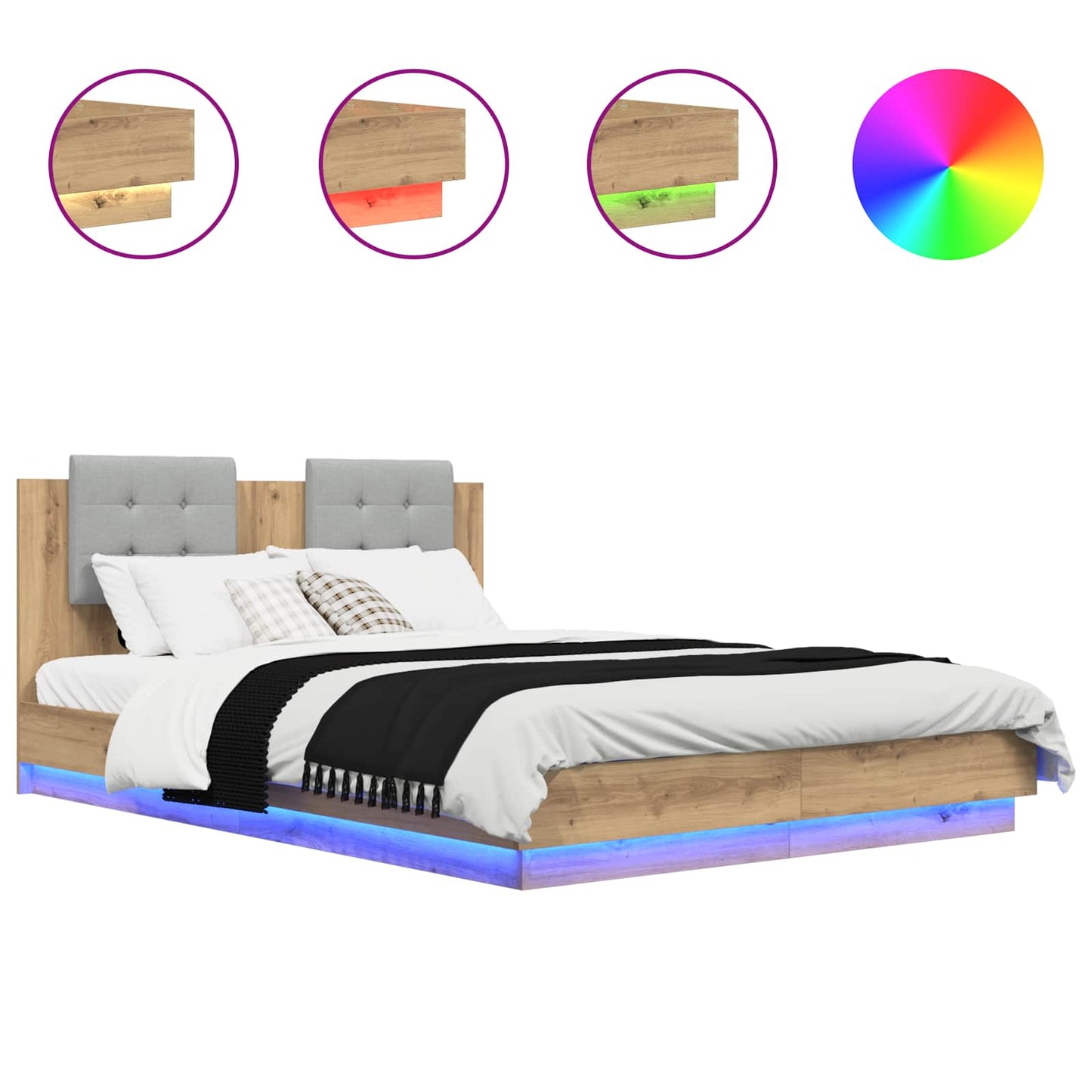 Struttura letto con testata Rovere artigianale 160 x 200 cm