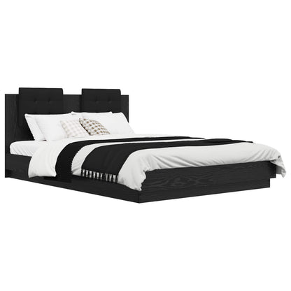 Struttura letto con testata Rovere Nero 120 x 200 cm