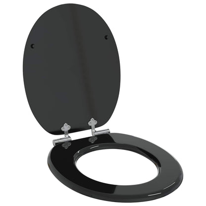 Sedile per toilette con chiusura morbida 2 pcs Nero 44 x 38 cm