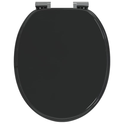 Sedile per toilette con chiusura morbida 2 pcs Nero 44 x 38 cm
