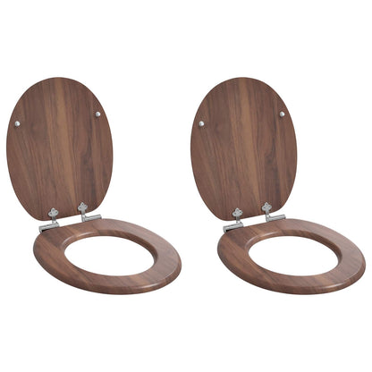 Sedile per toilette con chiusura morbida 2 pcs Marrone