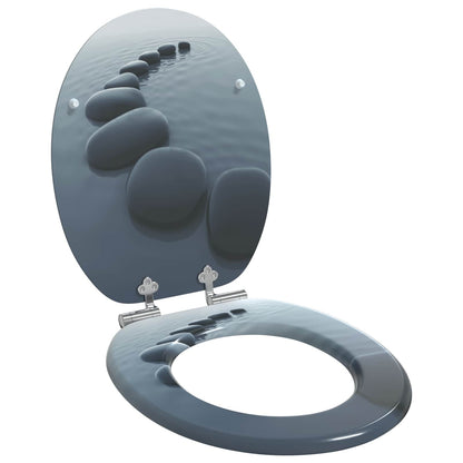 Sedile per toilette con chiusura morbida 2 pcs Grigio