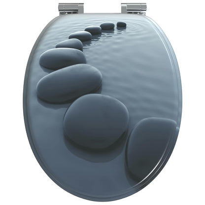 Sedile per toilette con chiusura morbida 2 pcs Grigio