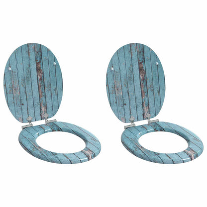 Sedile per toilette con chiusura morbida 2 pcs Blu 44 x 38 cm