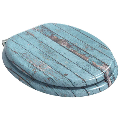 Sedile per toilette con chiusura morbida 2 pcs Blu 44 x 38 cm