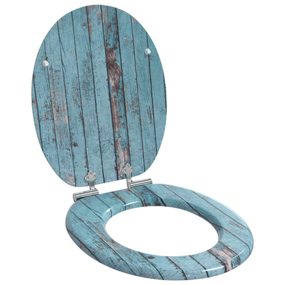 Sedile per toilette con chiusura morbida 2 pcs Blu 44 x 38 cm