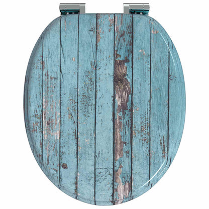 Sedile per toilette con chiusura morbida 2 pcs Blu 44 x 38 cm