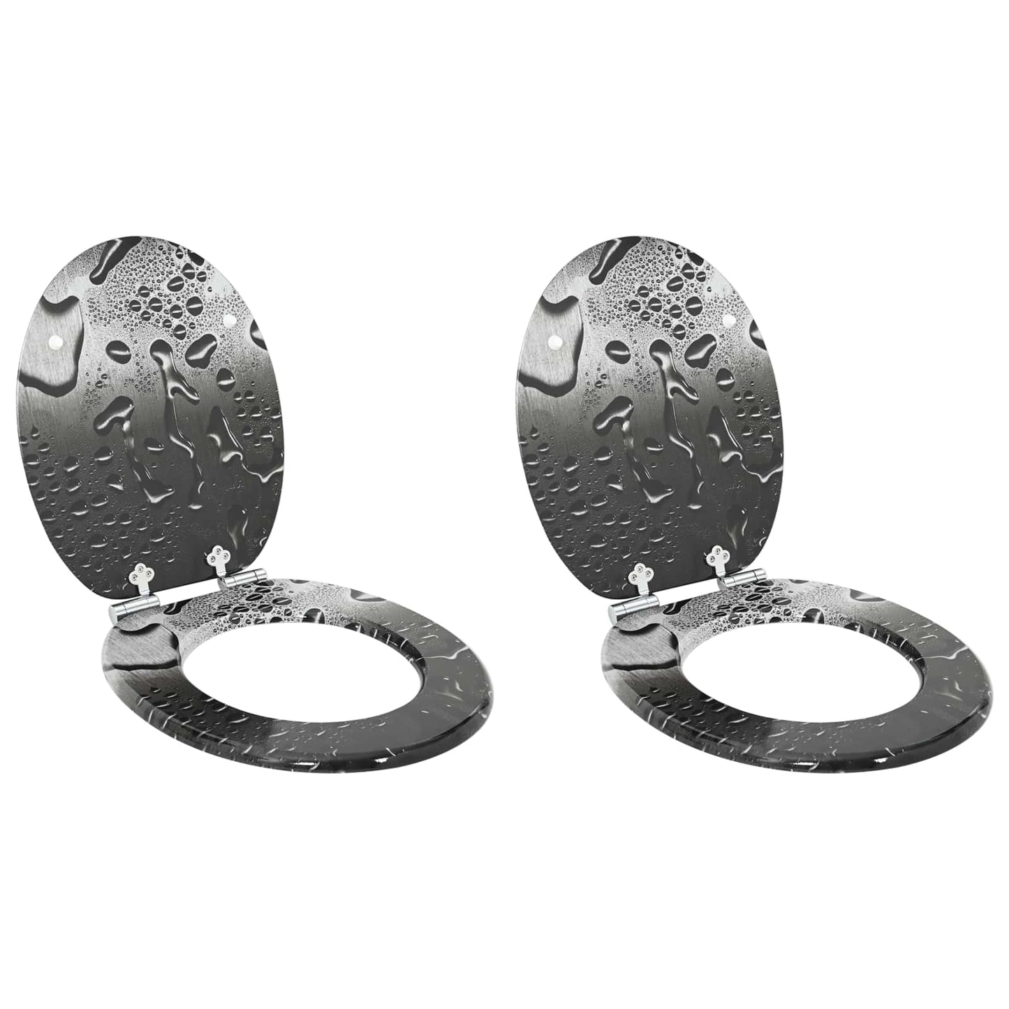 Sedile per toilette con chiusura morbida 2 pcs Grigio