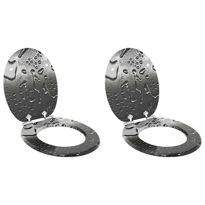 Sedile per toilette con chiusura morbida 2 pcs Grigio