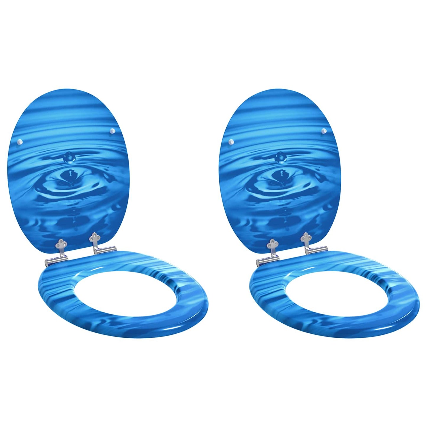 Sedile per toilette con chiusura morbida 2 pcs Goccia blu