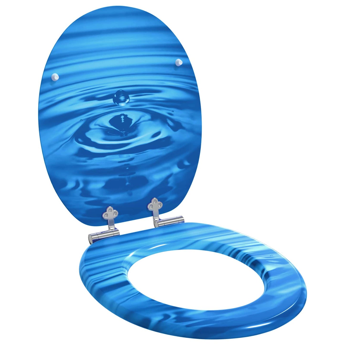 Sedile per toilette con chiusura morbida 2 pcs Goccia blu