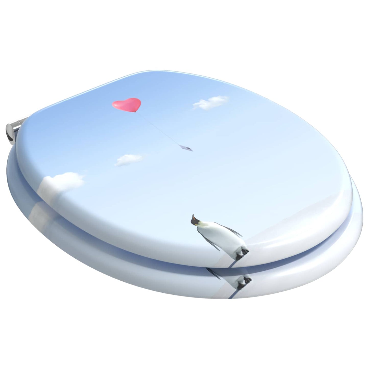 Sedile per toilette con chiusura morbida 2 pcs Blu 44 x 38 cm