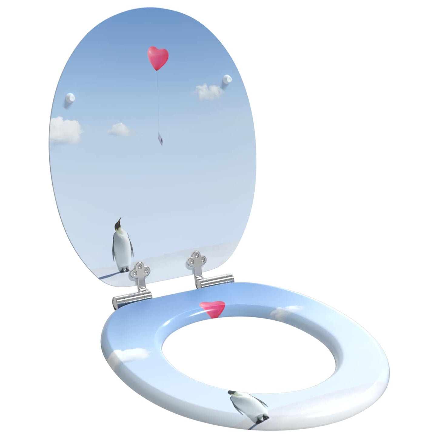 Sedile per toilette con chiusura morbida 2 pcs Blu 44 x 38 cm