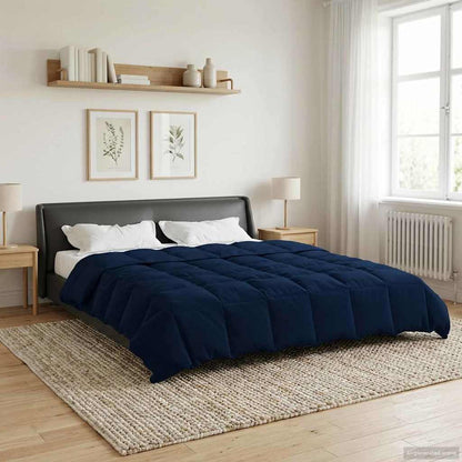 Duvet Estivo Trapuntato Blu Scuro 200 x 200 cm Microfibra