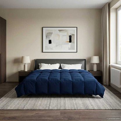 Duvet Estivo Trapuntato Blu Scuro 200 x 240 cm Microfibra