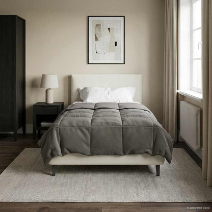 Piumone Completo Annuale Grigio chiaro 155 x 220 cm Microfibra