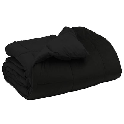 Duvet Invernale Trapuntato Nero 140 x 220 cm Microfibra