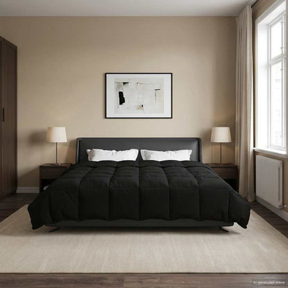 Duvet Invernale Trapuntato Nero 240 x 260 cm Microfibra