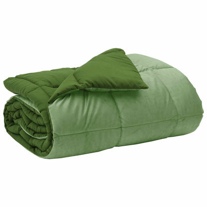 Duvet Invernale Trapuntato Verde 220 x 240 cm Microfibra