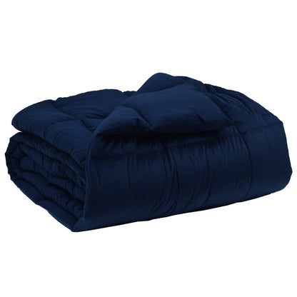 Duvet Invernale Trapuntato Blu Scuro 140 x 200 cm Microfibra